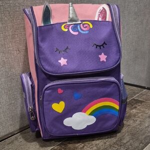 Charming Unicorn Kids Backpack - Pink and Purple